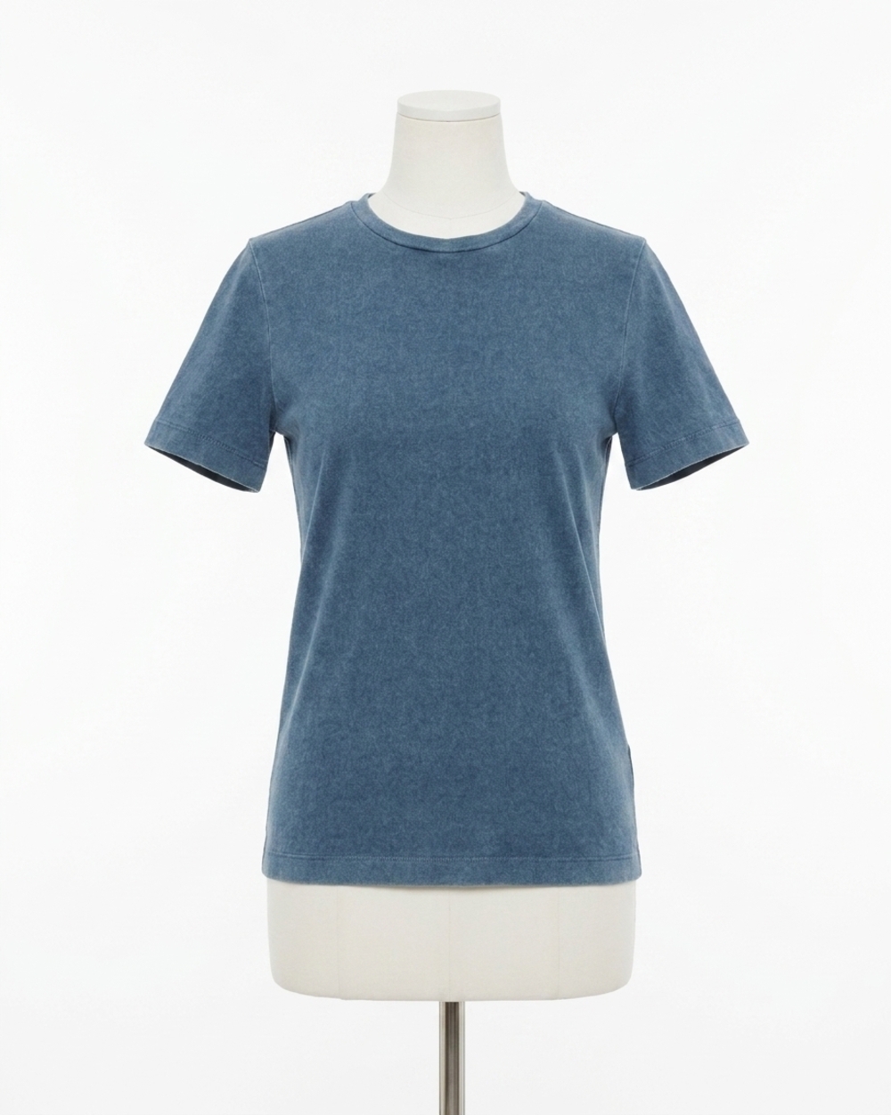 NEW TIBI stretch denim baby tee in classic wash